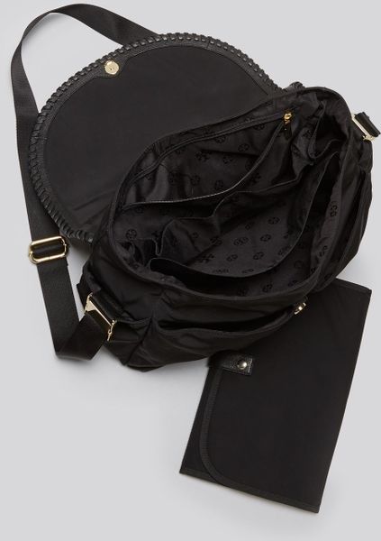 Tory Burch Diaper Bag Marion Nylon Messenger in Black | Lyst