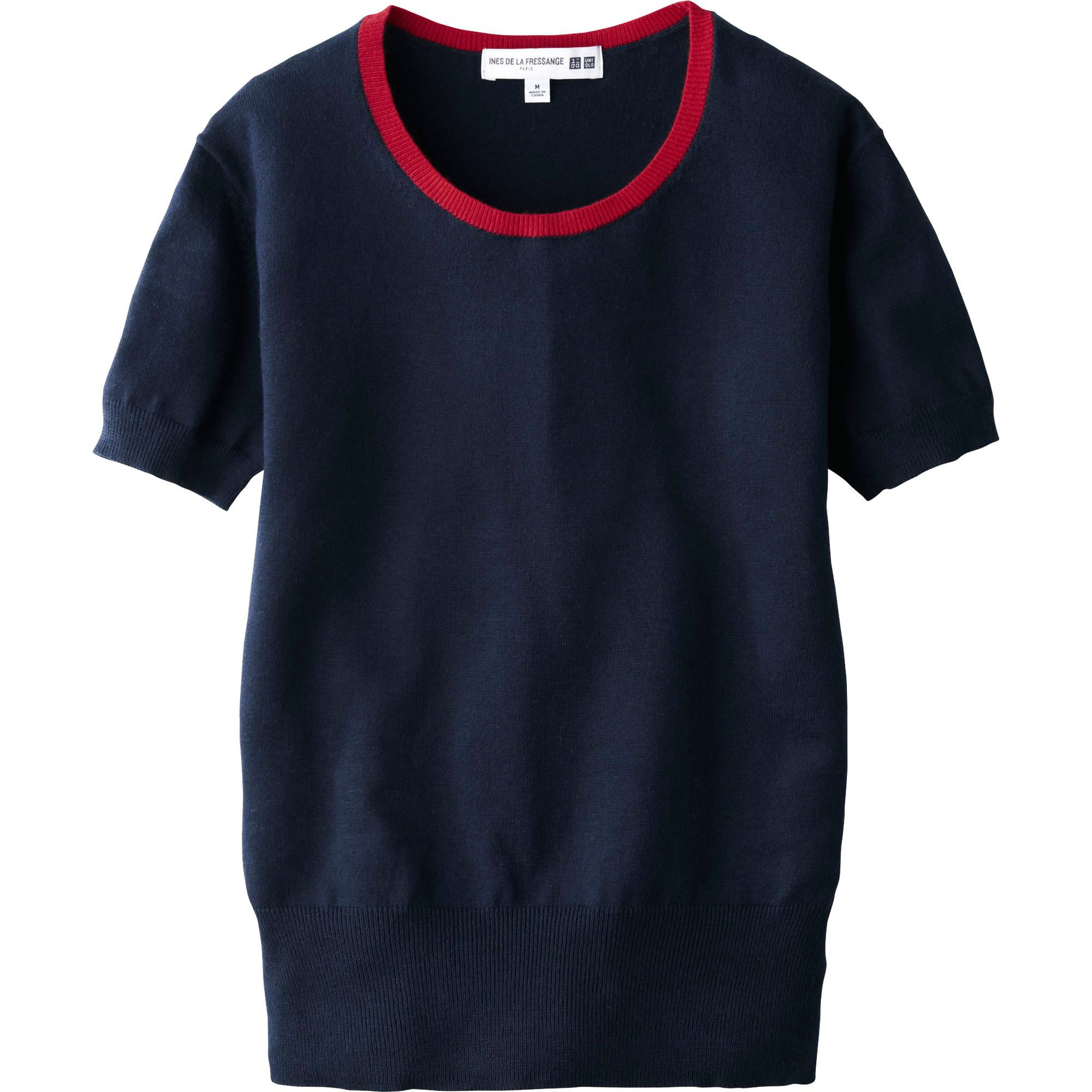 Womens navy cotton crew neck sweater