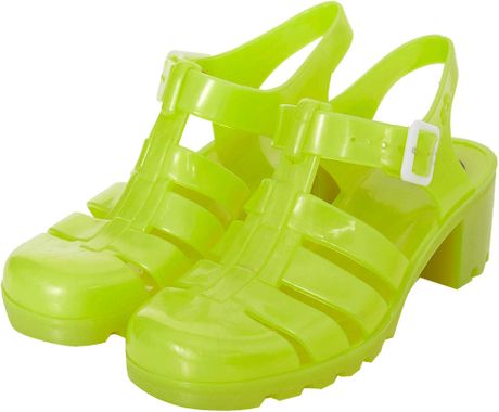 lime green jelly sandals