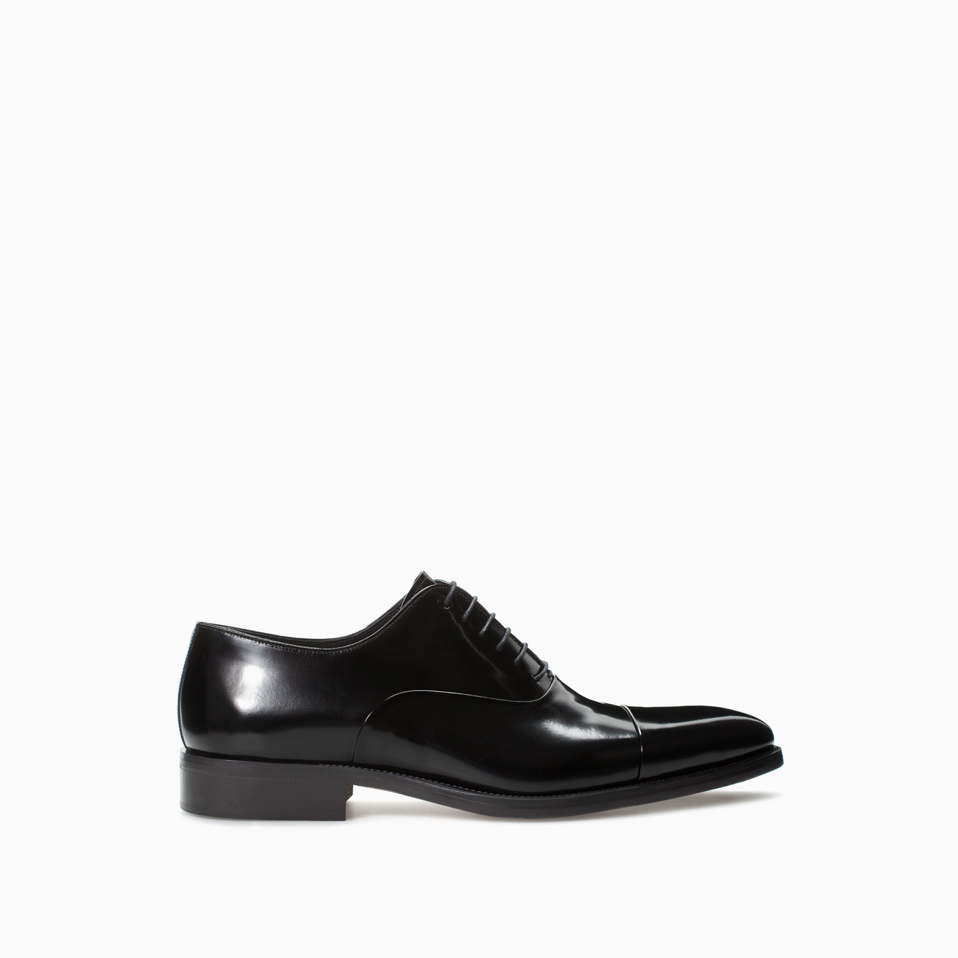 Zara Sartorial Leather Oxford Shoe in Black for Men | Lyst
