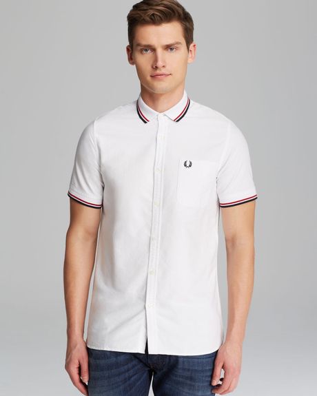 fred perry short sleeve shirt large