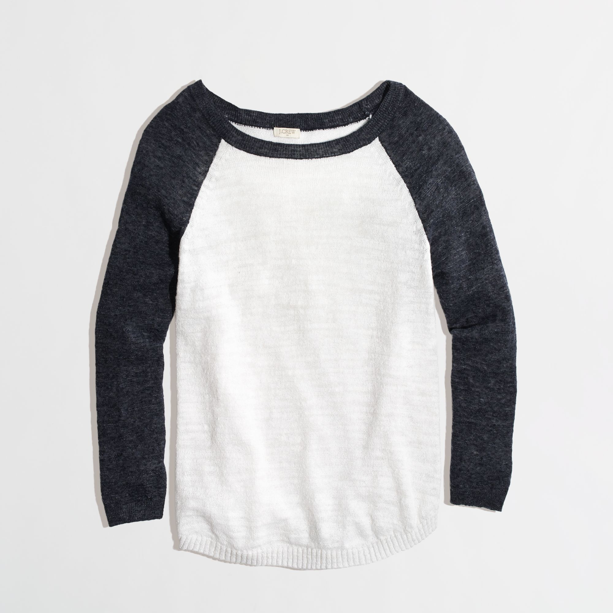 j crew factory airspun baseball sweater in colorblock in blue white navy lyst j crew factory airspun baseball sweater in colorblock in blue white navy lyst