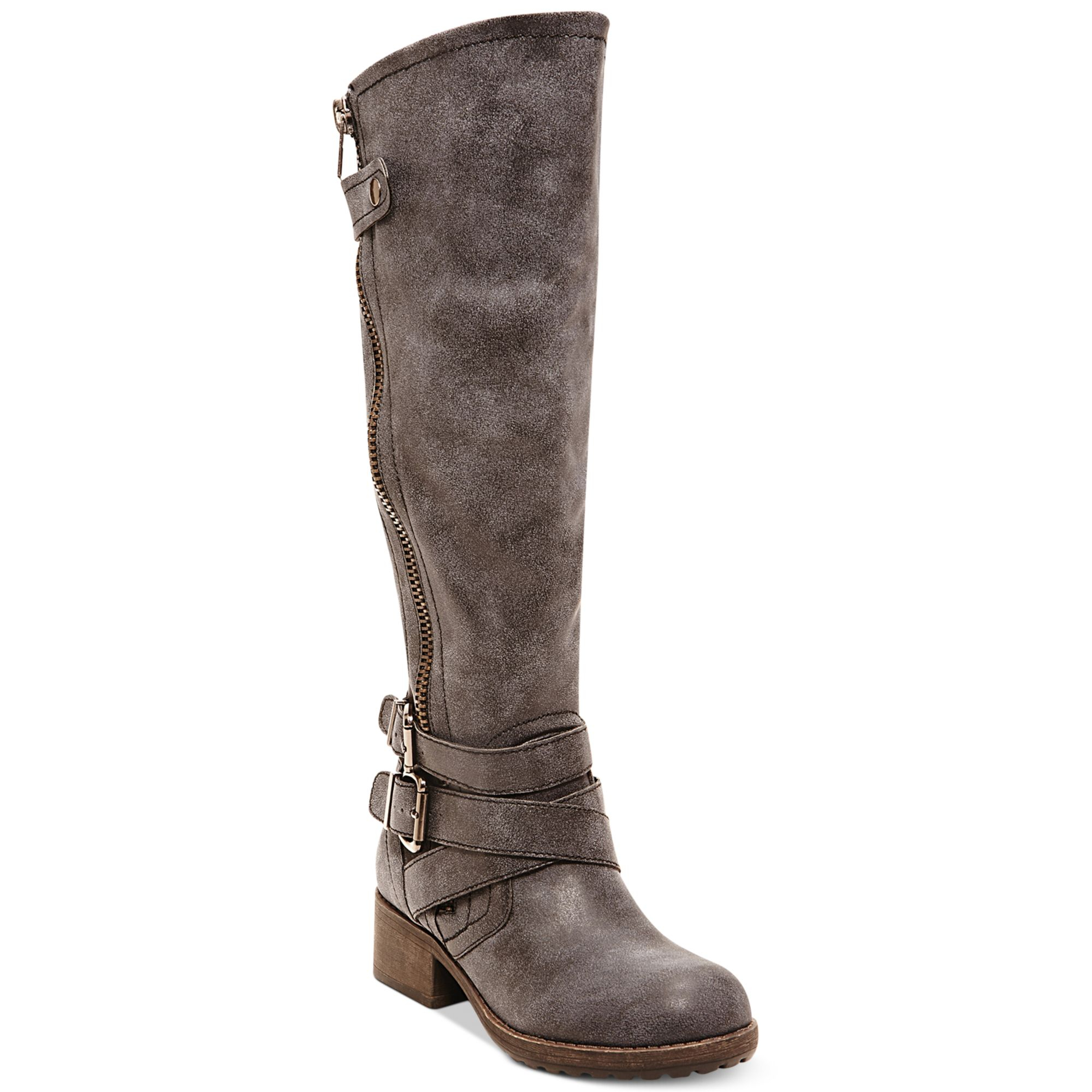 grey wide shaft boots