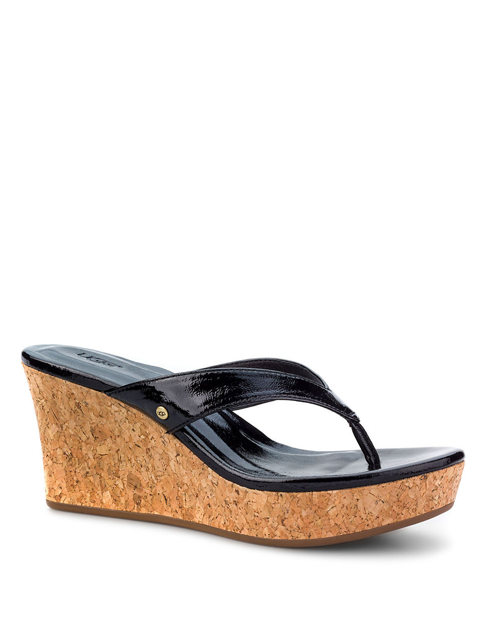 patent leather black sandals