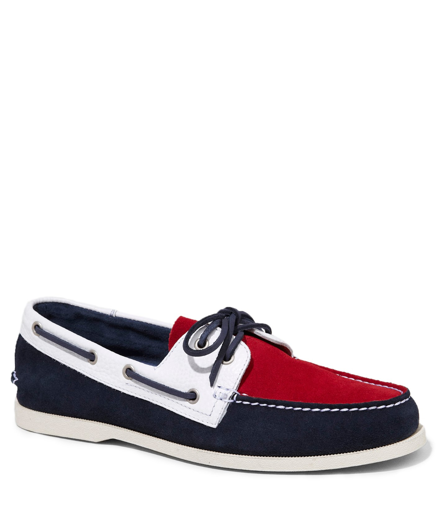 red leather boat shoes