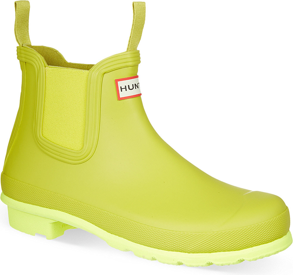 hunter chelsea boots yellow