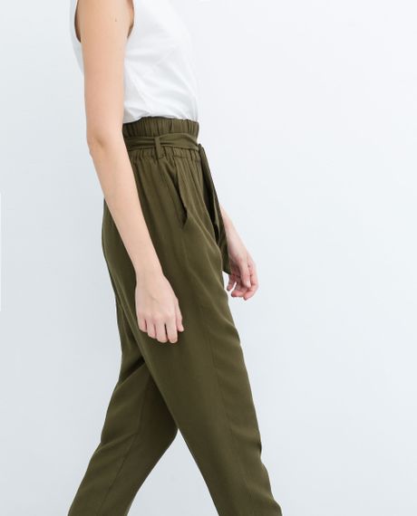 zara trousers with belt