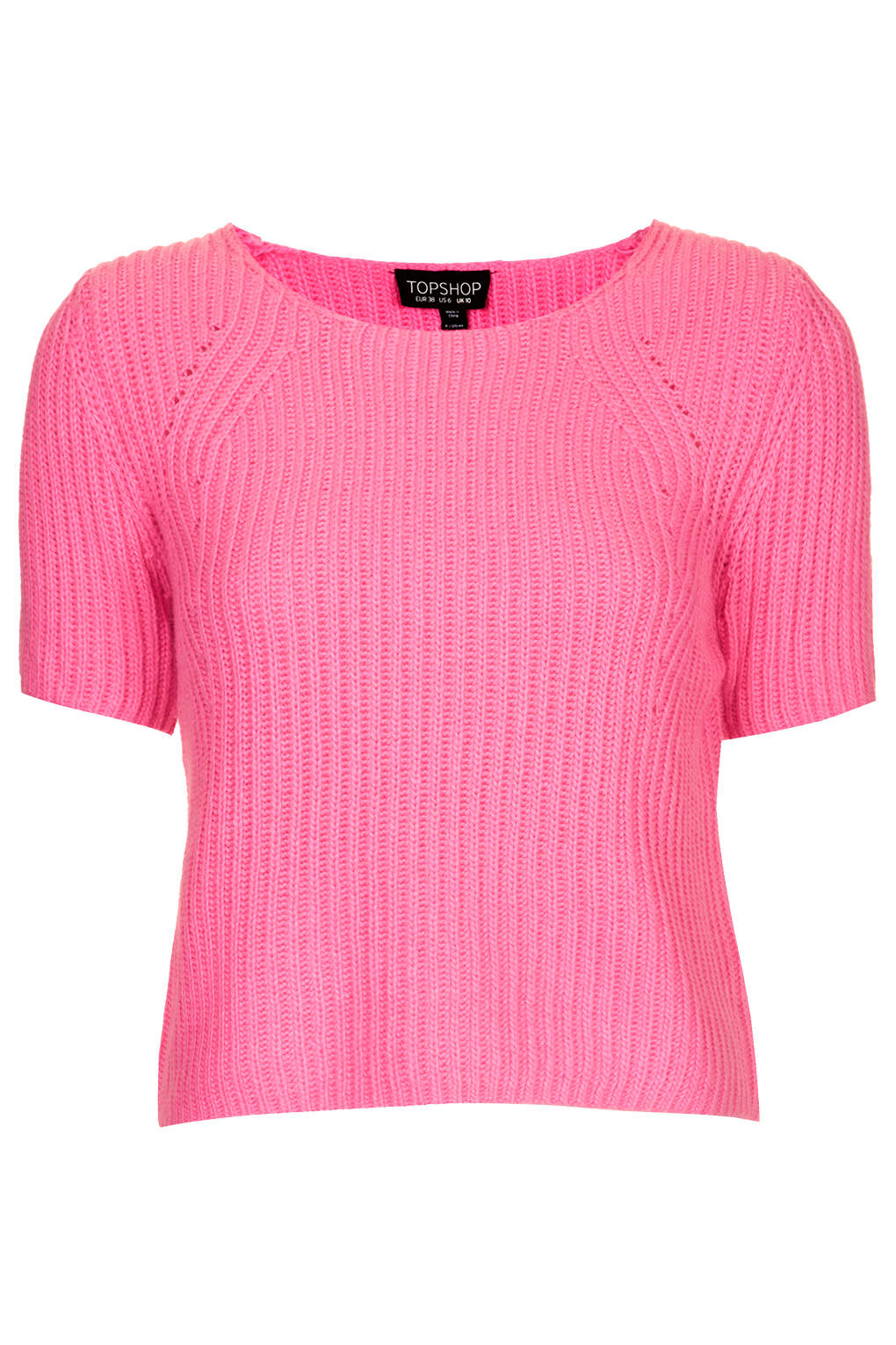 Knitted Short Sleeve Jumper in Pink Lyst