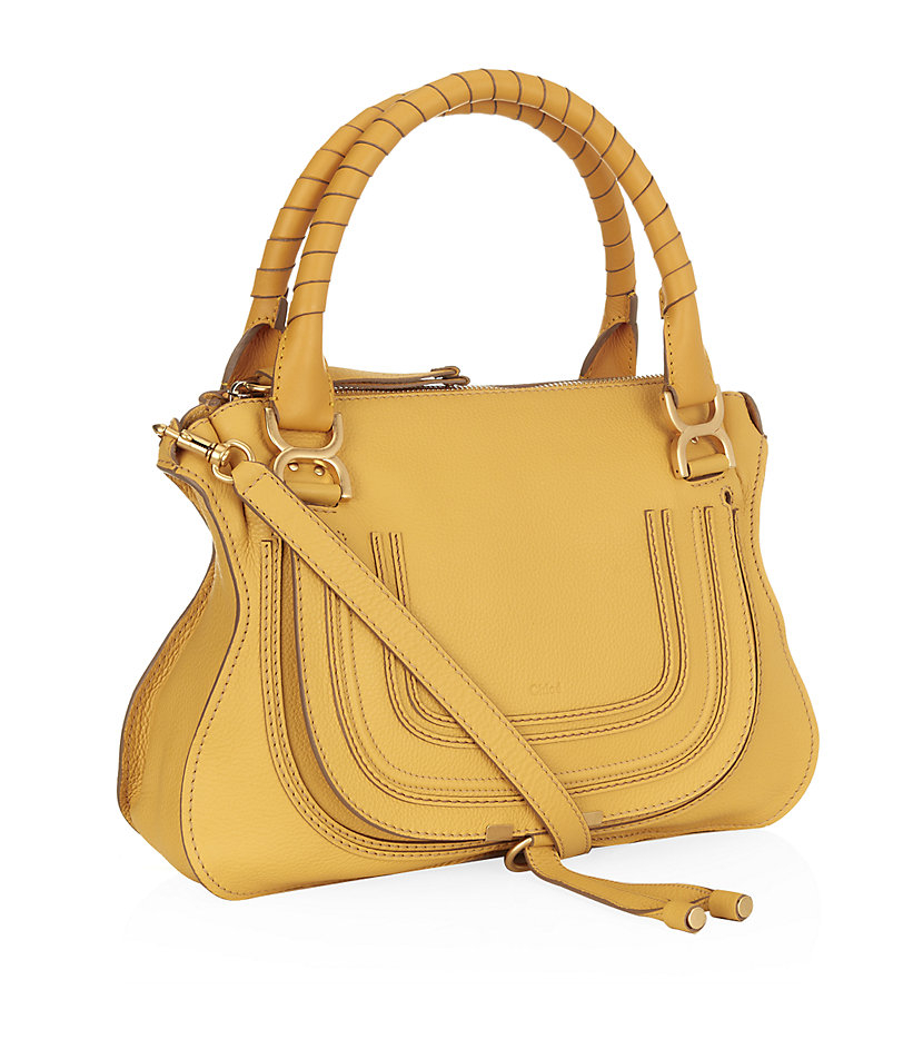 yellow leather shoulder bag