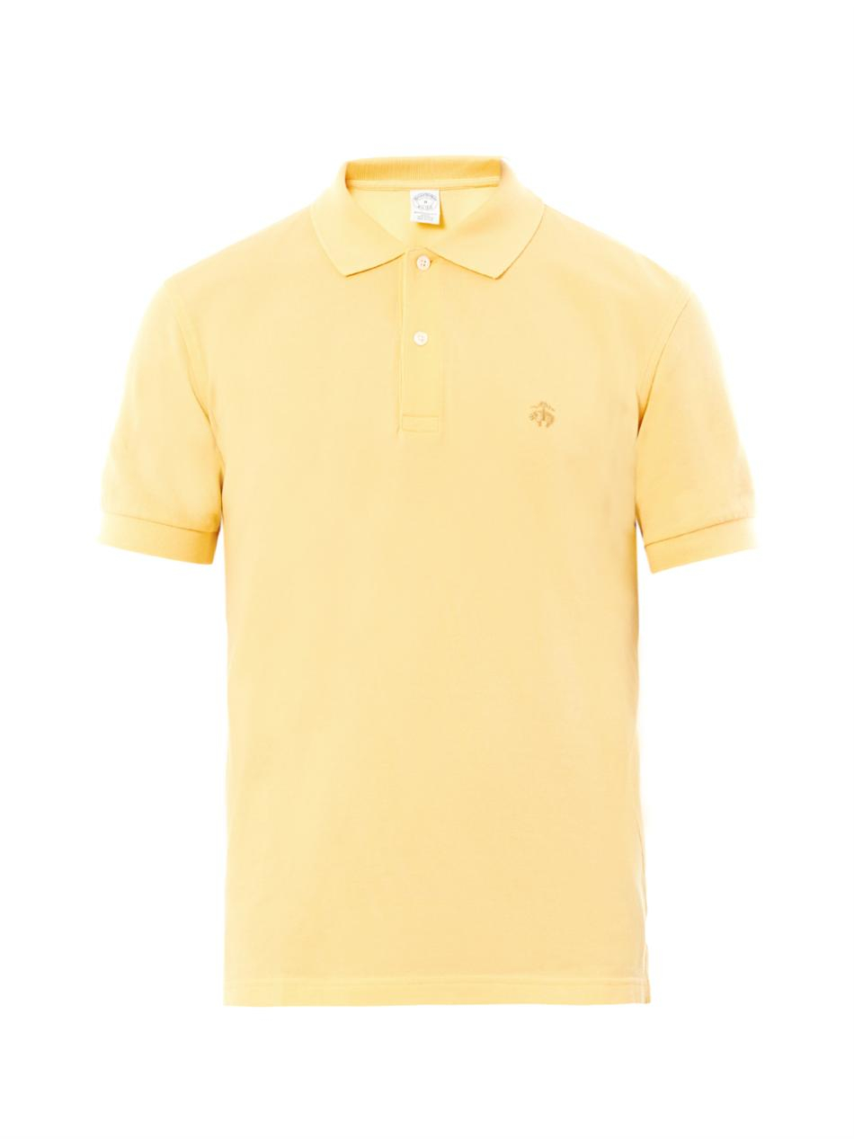 Brooks Brothers CottonPiqué Polo Shirt in Yellow for Men Lyst