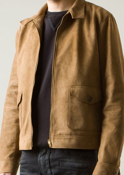 Saint Laurent Suede Leather Jacket in Beige for Men (camel) | Lyst
