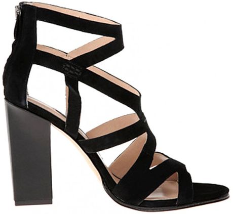 French Connection Isla Suede Heels in Black | Lyst