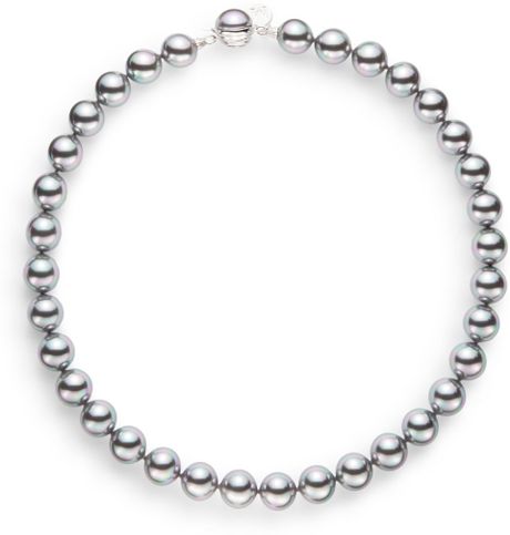 majorica pearl grey gray 12mm choker