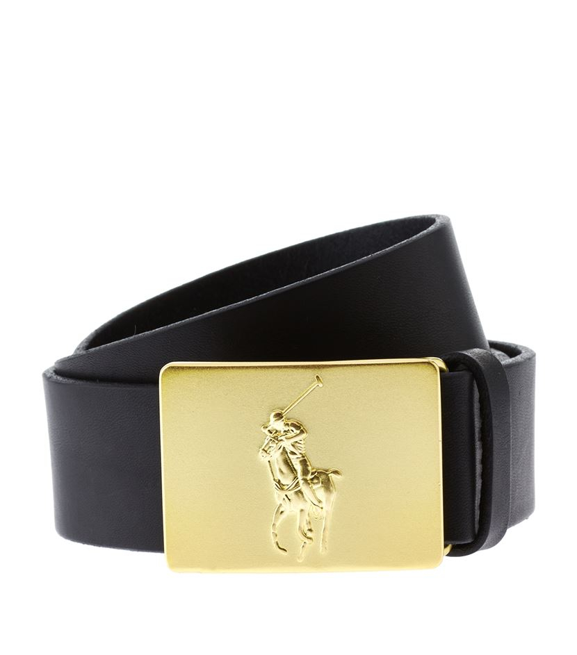 Polo Ralph Lauren Plaque-Buckle Leather Belt in Black for Men | Lyst