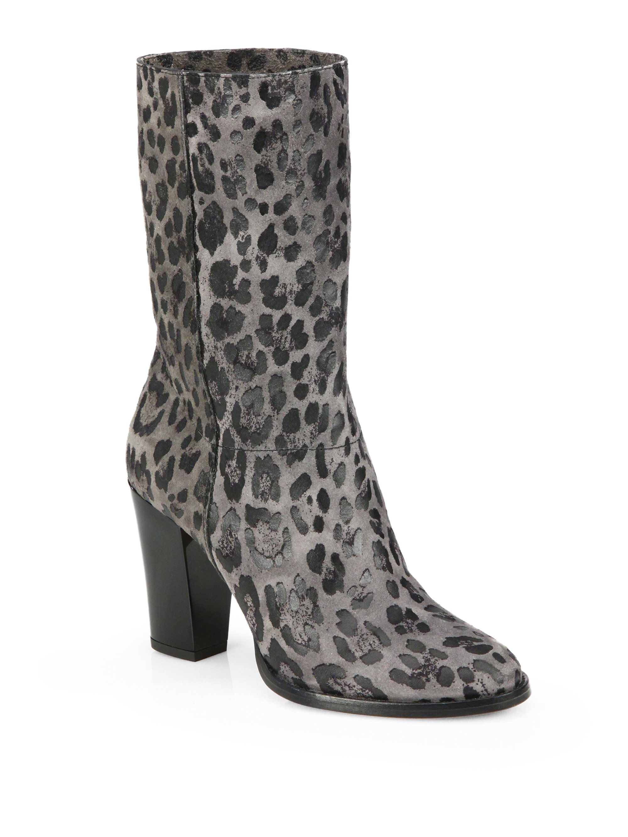leopard print wide calf boots