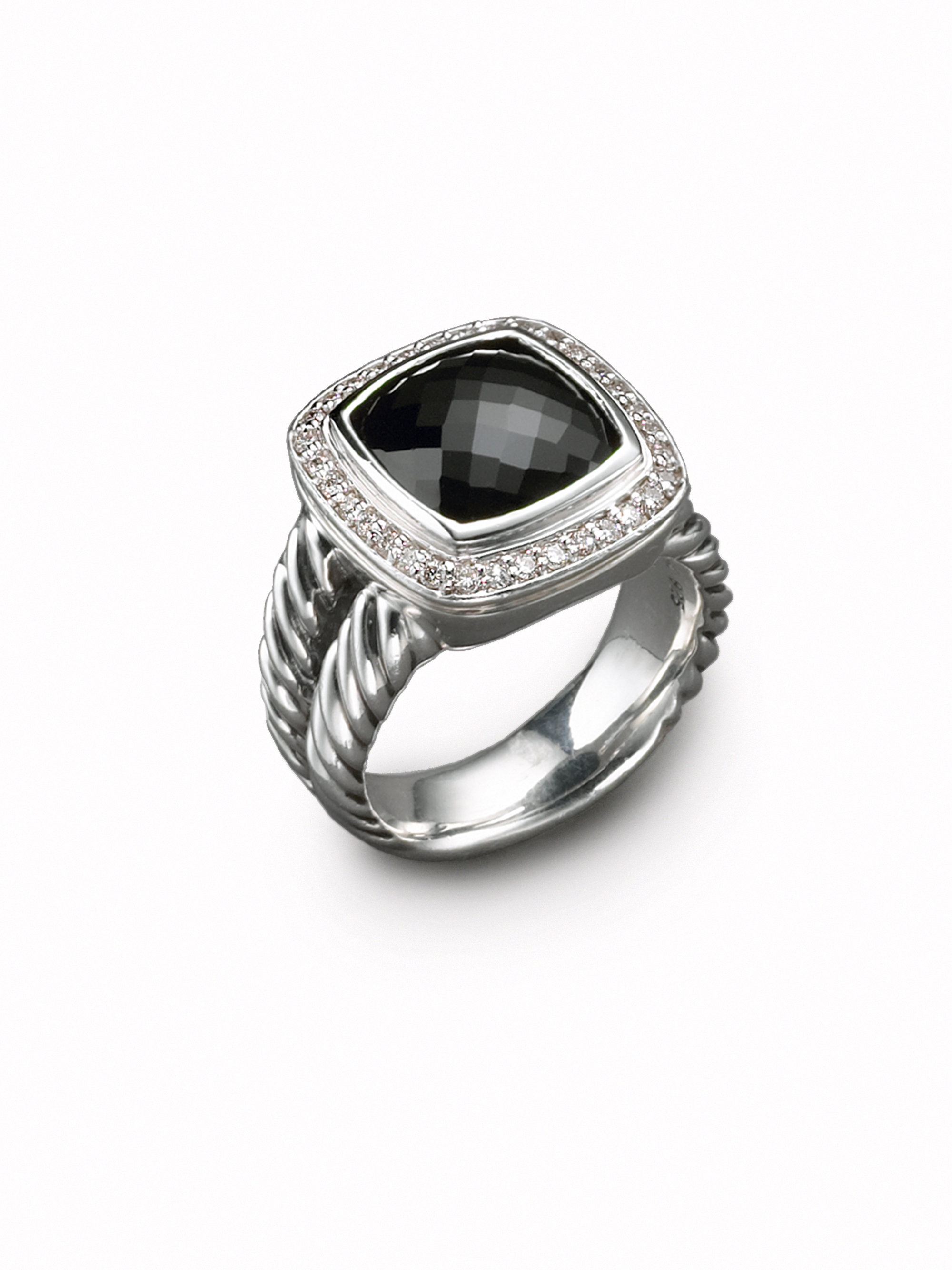 David Yurman Black Onyx Diamond Sterling Silver Ring in Silver (No