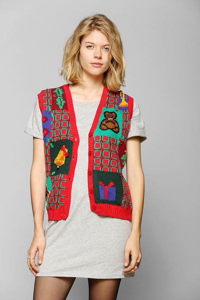 Urban Outfitters Urban Renewal Vintage Ugly Christmas Sweater Vest in ...