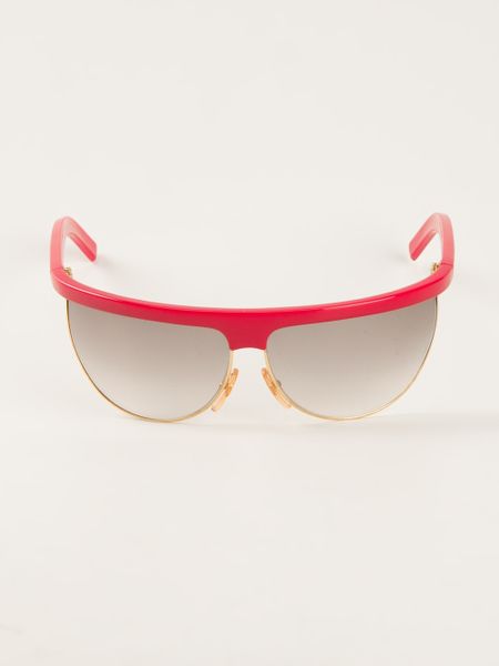 Gianni Versace Vintage Contrast Trim Sunglasses in Red