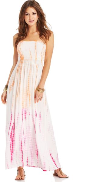 Roxy Juniors Mercury Rising Tiedye Maxi Dress in White