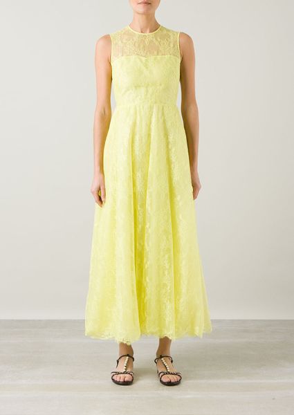 valentino-yellow-neon-yellow-lace-flared-long-dress-product-1-17007379 ...