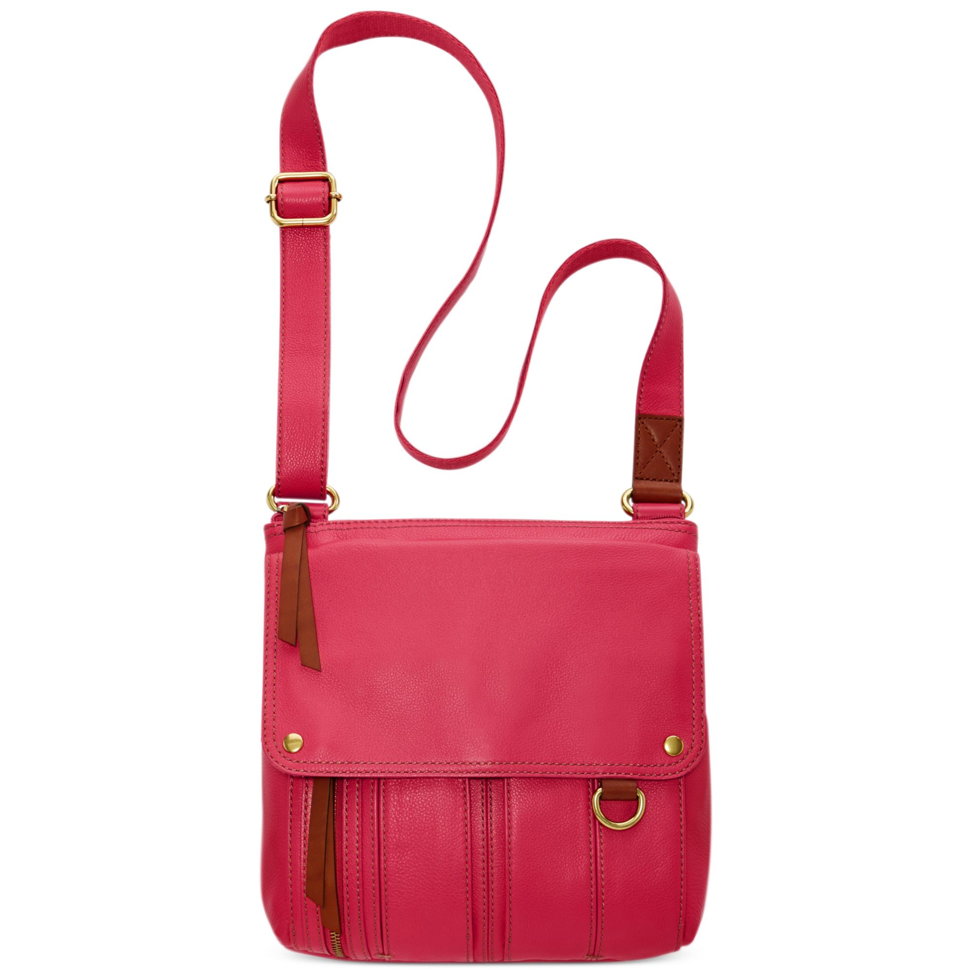 Fossil Morgan Leather Traveler Crossbody Bag in Pink (BRIGHT PINK) | Lyst