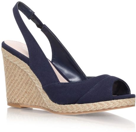 Carvela Susan High Heel Espadrille Wedge Sandals in Blue (Navy) - Lyst