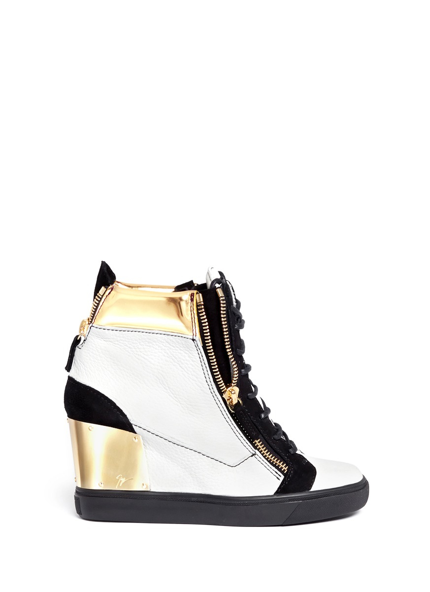 giuseppe zanotti high top wedge sneaker heels