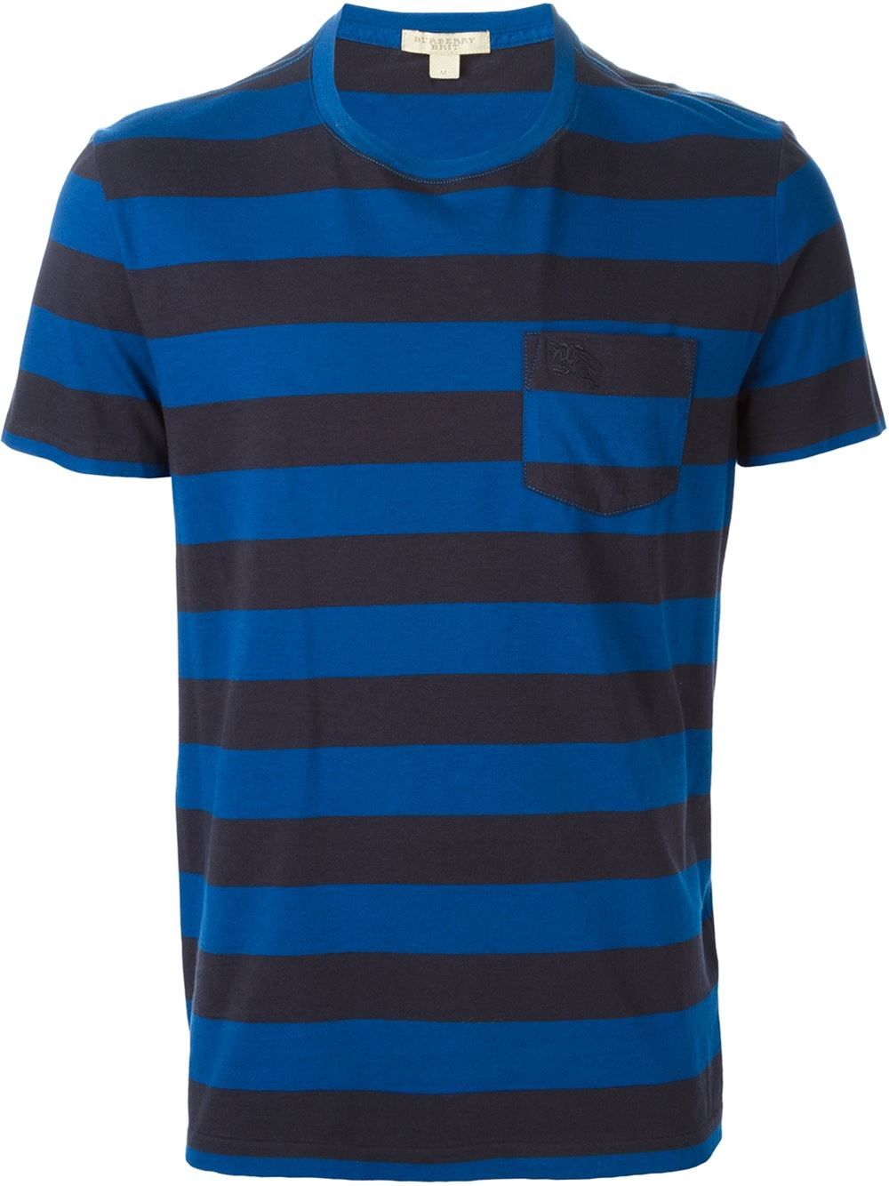blue and black striped t shirt