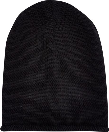 Beanie Men River island river hats  beanie  Hat Lyst in Black Rolled Island Edge for  Black