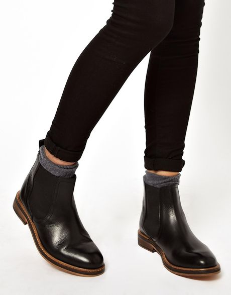 Asos Activity Leather Chelsea Ankle Boots in Black | Lyst