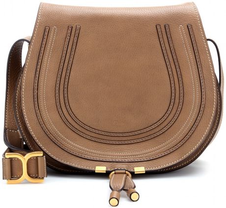 ChloÃ© Marcie Leather Crossbody Bag in Brown (nut made in italy)