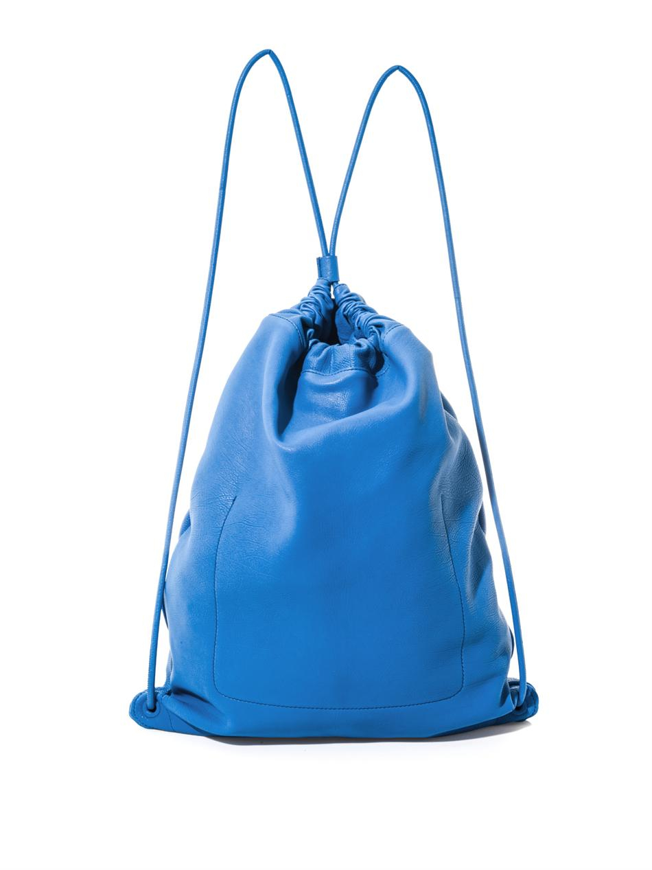 Burberry Prorsum Drawstring Leather Bag in Blue Burberry Prorsum Drawstring Leather Bag in Blue