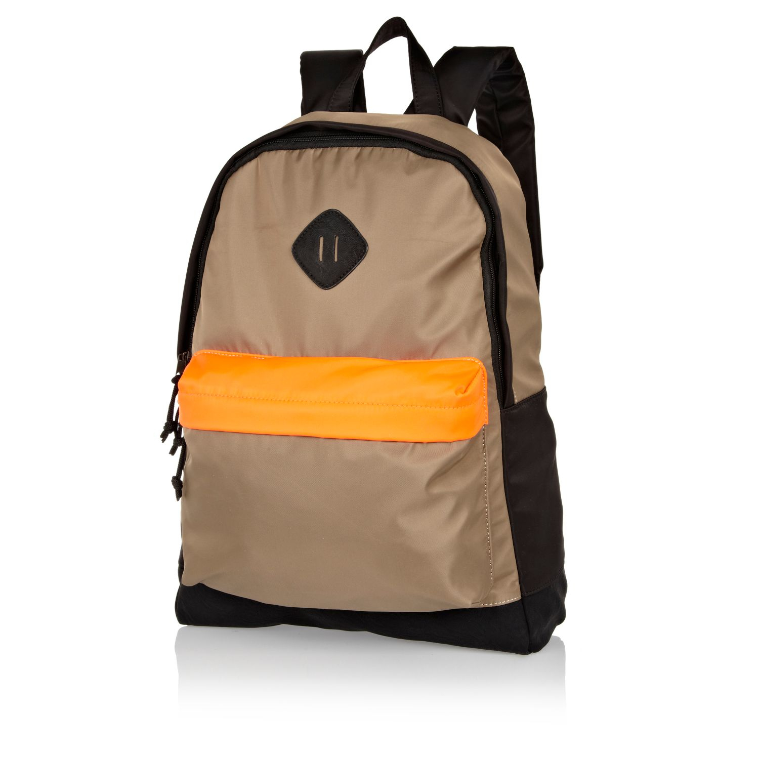 River Island Black Neon Panel Color Block Backpack in Gray (black) Lyst