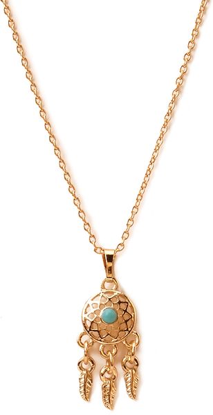 Forever 21 Tranquil Drop Pendant in Gold (PEACHGOLD)