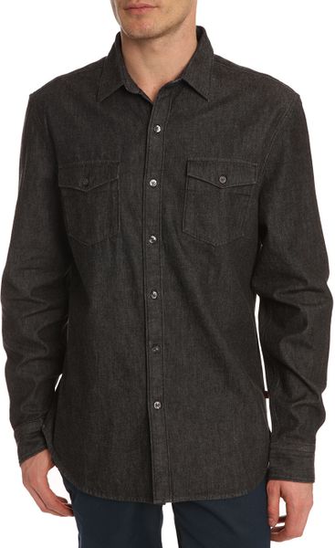 Levi's Black Denim Shirt In Black For Men 