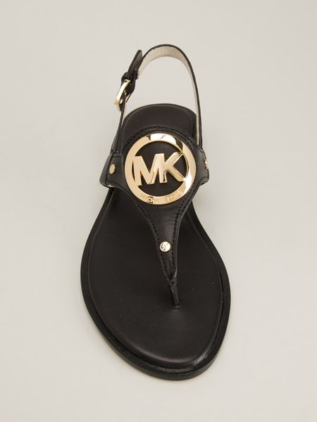 Michael Michael Kors &#39;Aubrey&#39; Flat Sandals in Black | Lyst