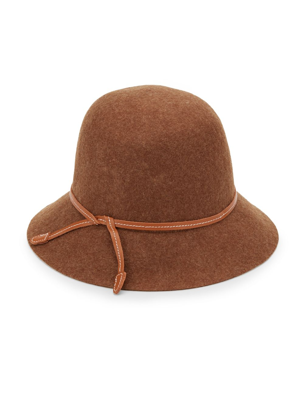 Saks Fifth Avenue Black Label Felted Wool Crusher Hat in Brown (light