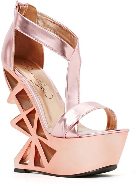 Nasty Gal Privileged Disco Nights Platform In Pink Rose Gold Lyst 7967