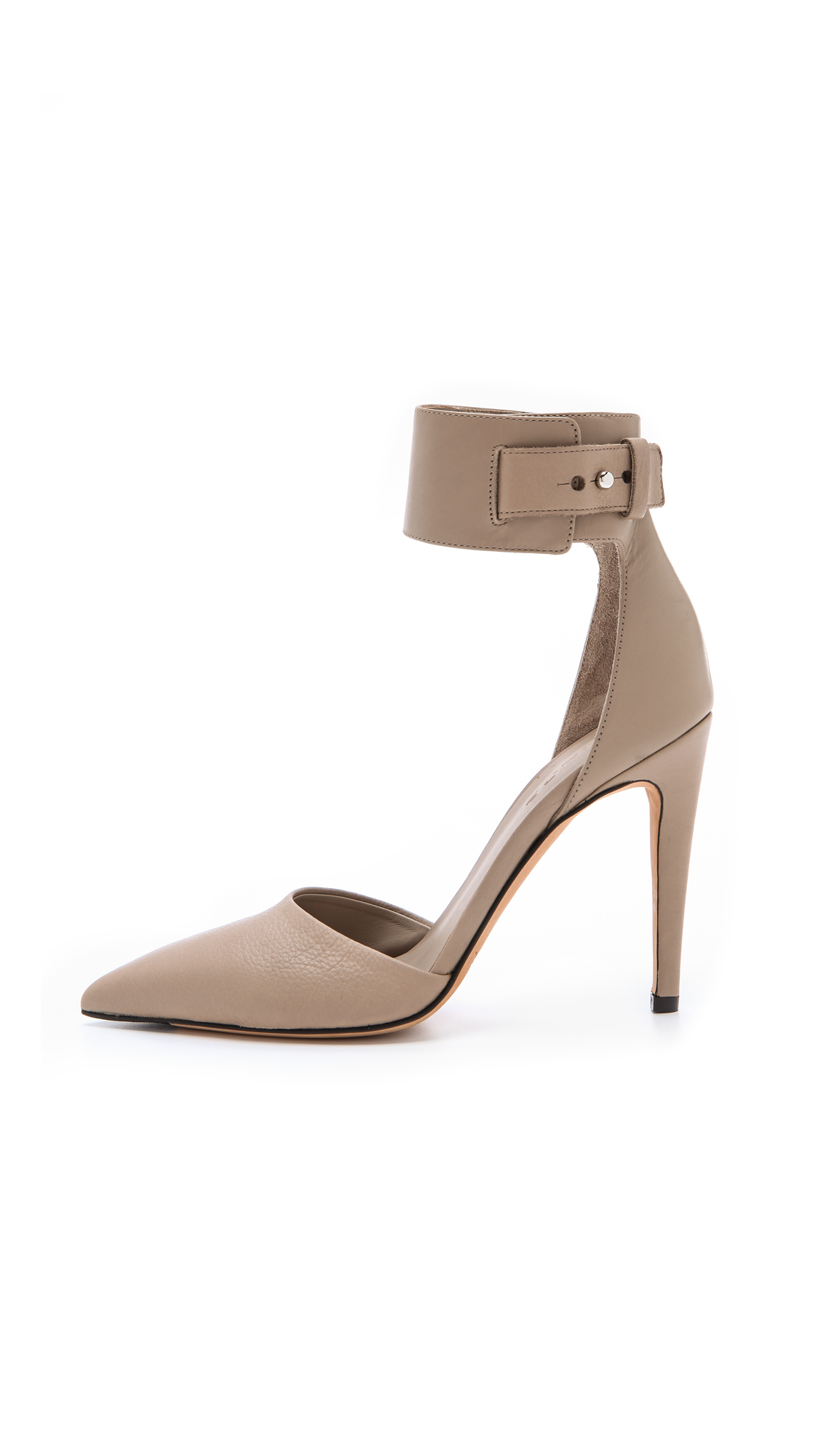 beige t strap pumps