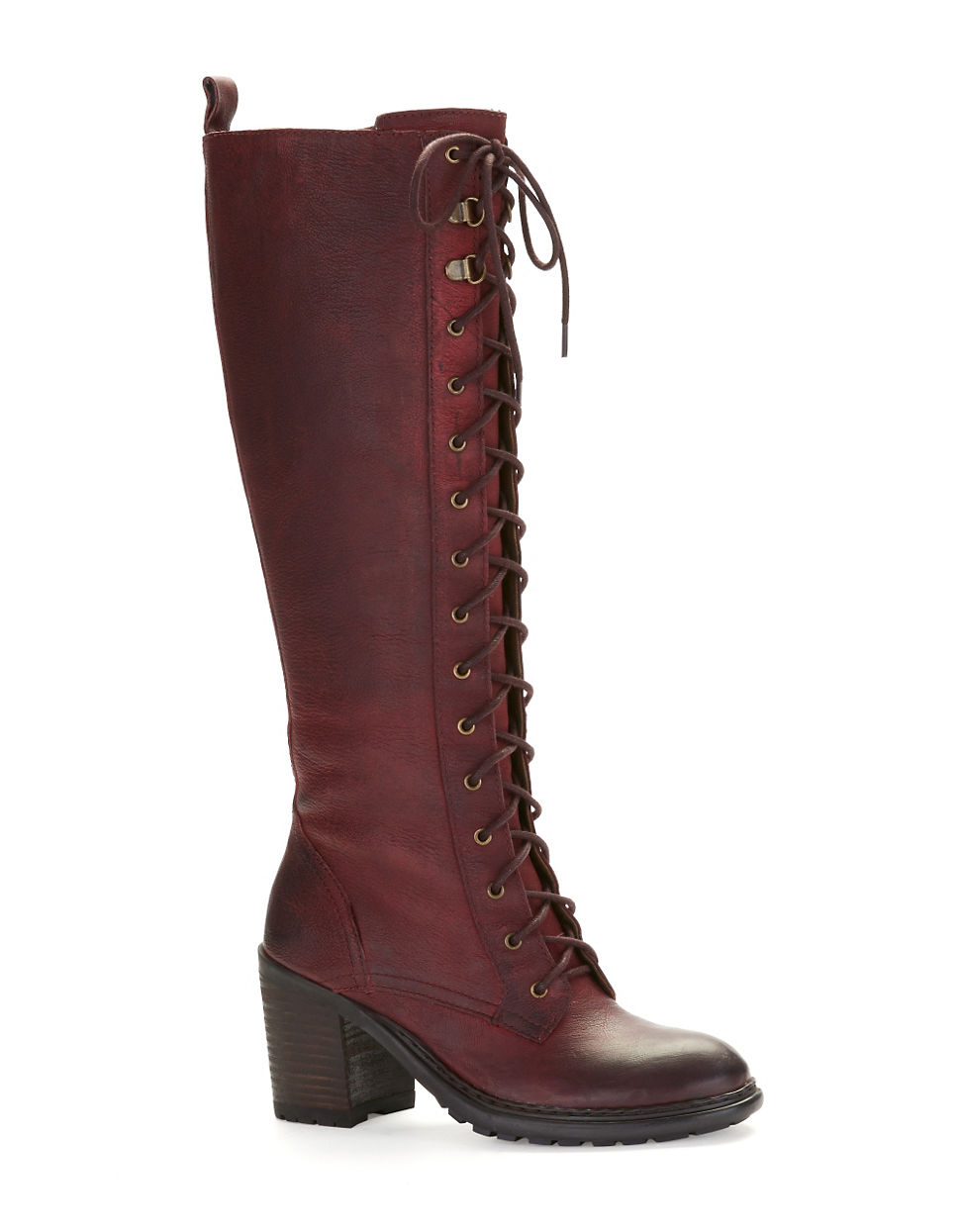 Nine West Valory Laceup Boots in Red | Lyst