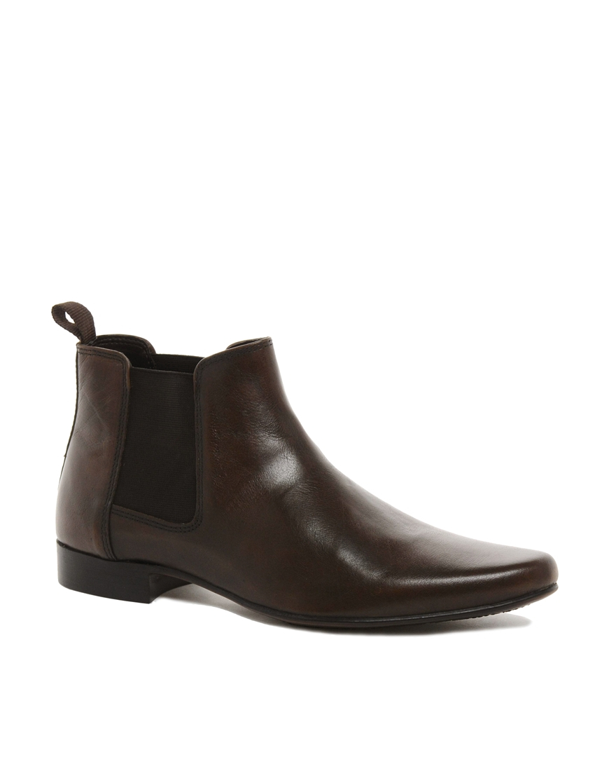 Asos Chelsea Boots in Leather in Brown for Men | Lyst