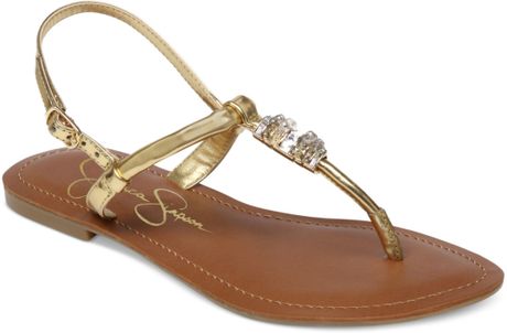 Jessica Simpson Regattah Flat Thong Sandals in Gold (Gold Metallic ...