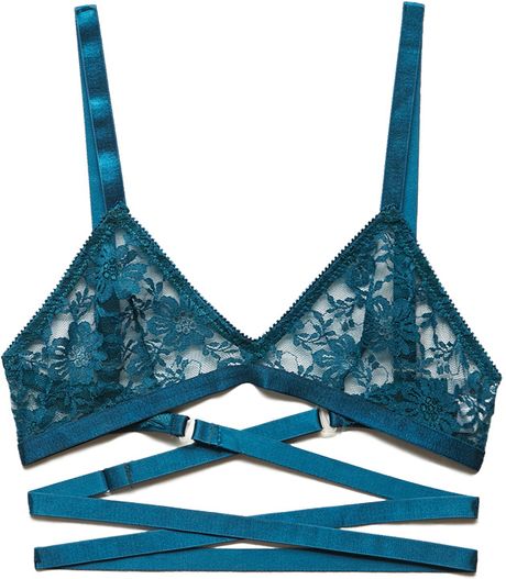 Forever 21 Strappy Bralette in Blue (Teal)