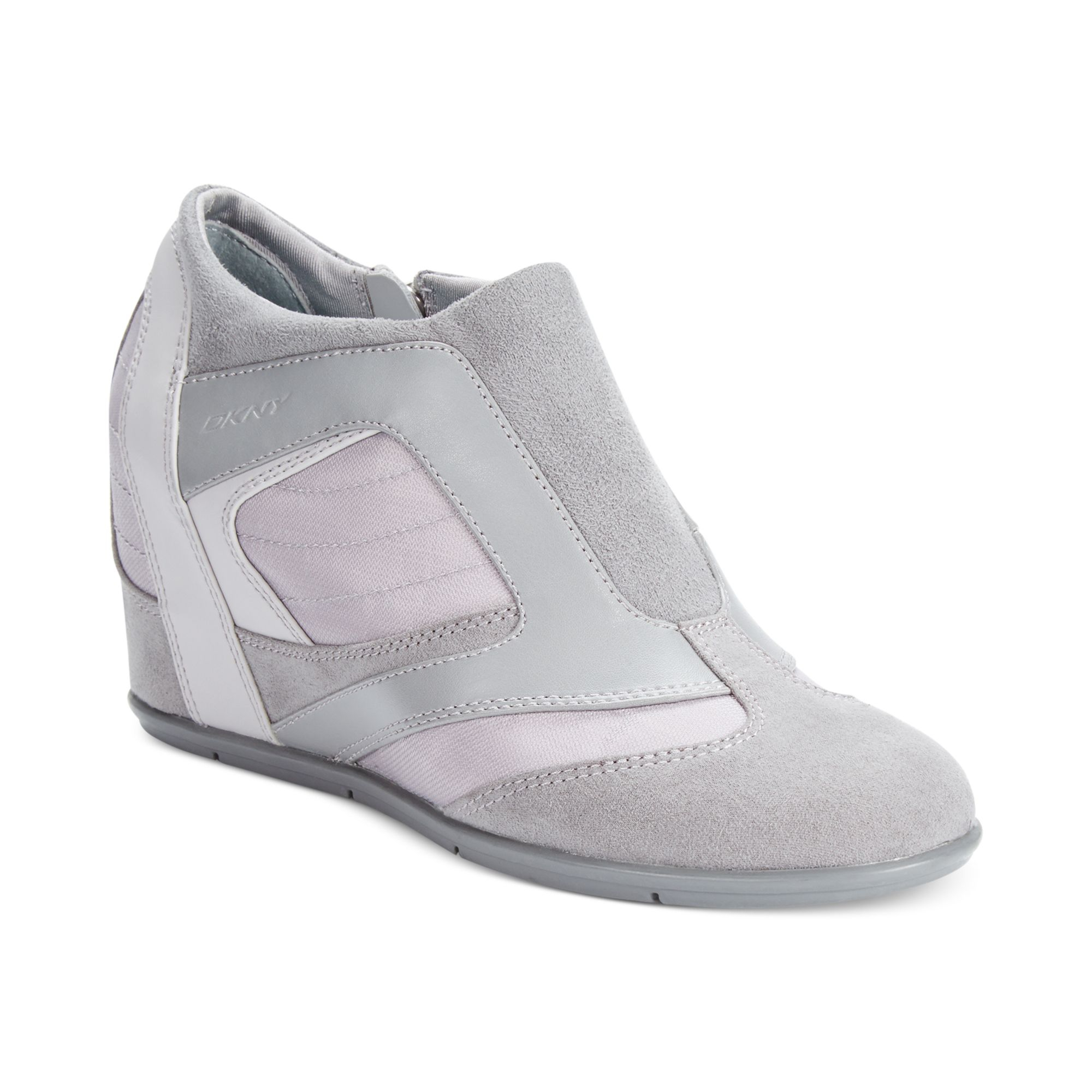 Dkny Womens Chada Wedge Sneakers in Gray (Mercury Charcoal) | Lyst