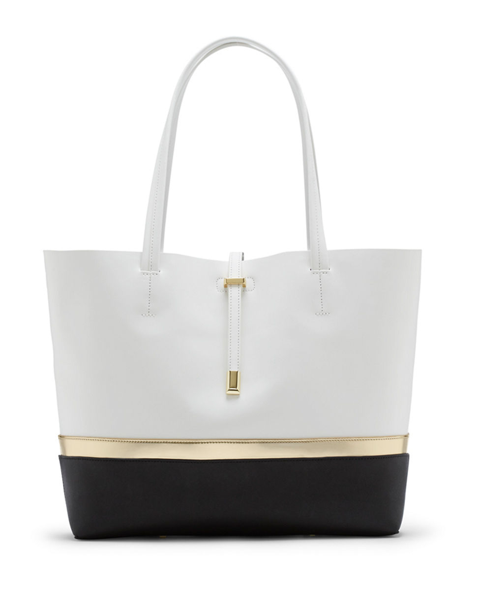 Vince Camuto Leila Leather Colorblock Tote Bag In White Lyst