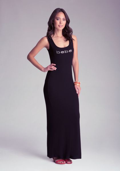 Bebe Peekaboo Maxi Dress in Black