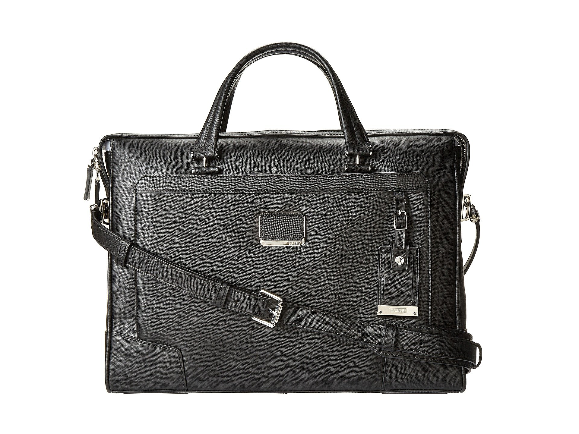 tumi leather brief