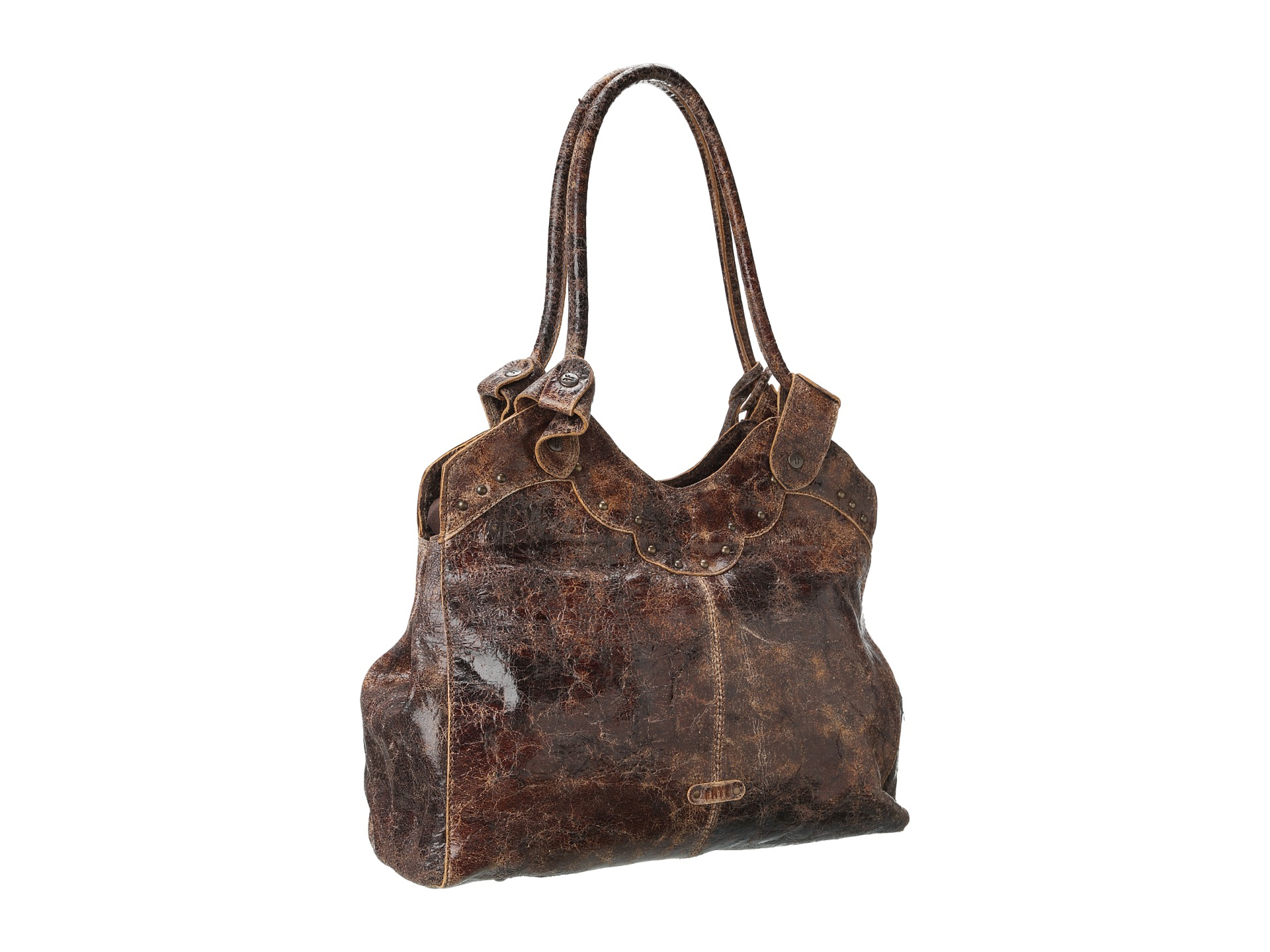 Frye Vintage Stud Shoulder Bag in Brown (Chocolate Glazed Vintage