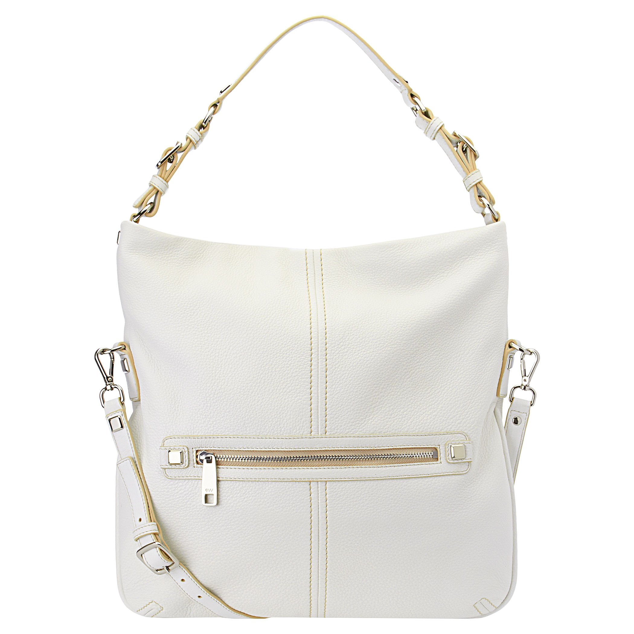 Nine West Nolita Pebbled Leather Hobo Bag in White (WHITE LEATHER) | Lyst