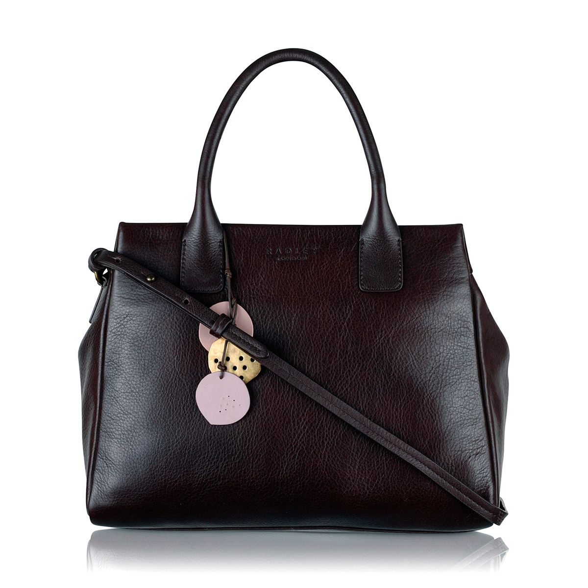 Radley Portland Medium Brn Leather Ztop Multiway Handbag in Brown Lyst